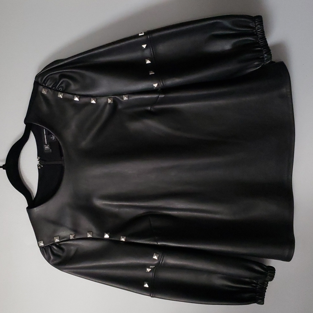 INTERNATIONAL CONCEPTS FAUX LEATHER TOP